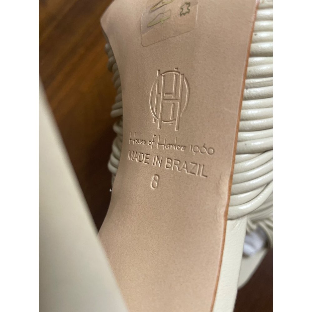 House of Harlow 1960 x REVOLVE Multi Strap Knotted Sandal Ivory 8 New with box - Picture 9 of 14